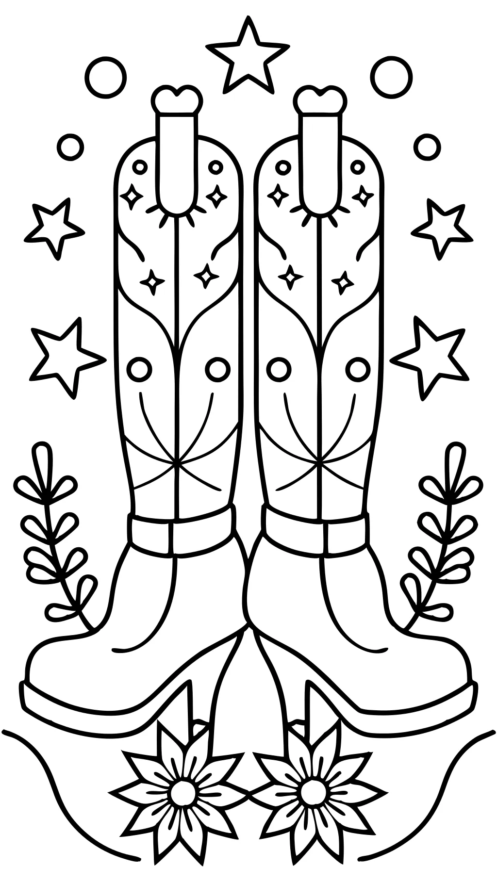 coloring pages cowboy boots